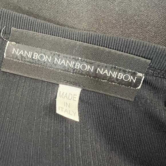 Nani Bon Black Top Stretch Crew Neck Drop Shoulder Classic Pullover Tee Size XXL - Picture 7 of 10